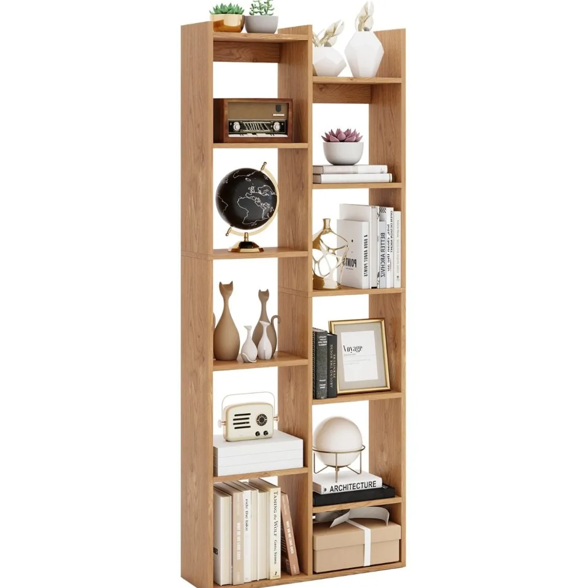 12-stöckiges Bücherregal Displayständer mit Anti-Kipp-Sicherungen Baumförmiges Standregal 65 x 20 x 162 cm