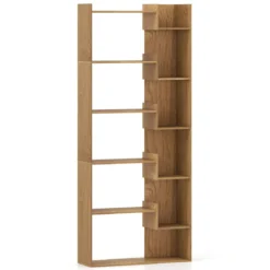 6-stöckiges Bücherregal Holzregal Standregal Dekoratives Aufbewahrungsregal 69 x 22 x 163 cm