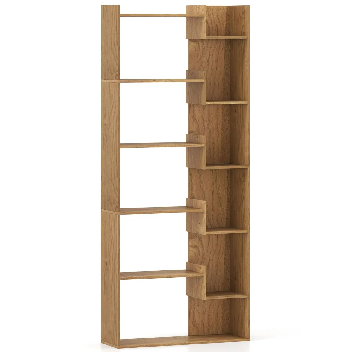 6-stöckiges Bücherregal Holzregal Standregal Dekoratives Aufbewahrungsregal 69 x 22 x 163 cm