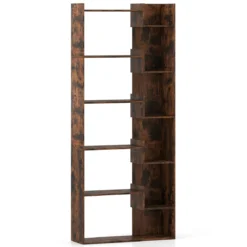 6-stöckiges Bücherregal Holzregal mit 2 Kippsicherungen offenes Ausstellungsregal 69 x 22 x 163 cm