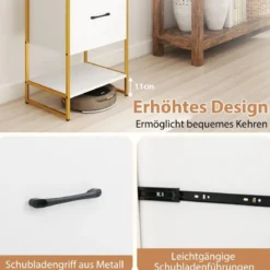 5-stöckiges Bücherregal mit Schublade & Metallrahmen Bücherschrank Modern Standregal