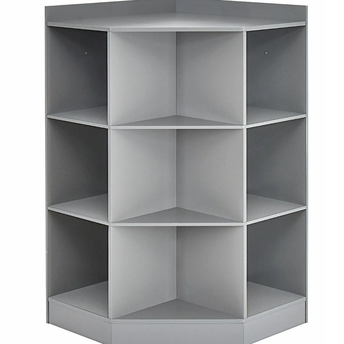 3-Stöckiges Kinderregal mit 6 Offenen Regalen & 3 Farbigen Körben 81 x 61 x 94 cm Grau