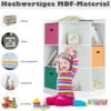 3-Stöckiges Kinderregal mit 6 Offenen Regalen & 3 Farbigen Körben 81 x 61 x 94 cm Weiß
