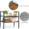 2-Stöckiges Lagerregal Gitterregal aus Holz & Metall Kompaktes Lagerregal Braun und Schwarz