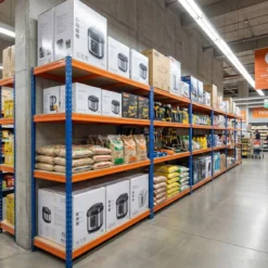 4-stöckiges Metallregal mit Verstellbaren Regalbrettern Schwerlastregal Belastbar bis 2400 kg