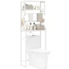 3-stöckiges Toilettenregal platzsparendes Badezimmerregal über die Toilette 64 x 24 x 162 cm Weiß