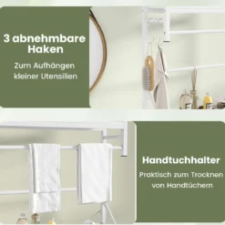 3-stöckiges Toilettenregal platzsparendes Badezimmerregal über die Toilette 64 x 24 x 162 cm Weiß