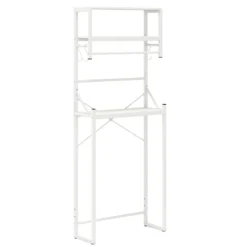 3-stöckiges Toilettenregal platzsparendes Badezimmerregal über die Toilette 64 x 24 x 162 cm Weiß