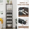 7-stöckiges Weinregal Flaschenregal mit Kippschutz Weinständer mit 2 Reihen Glashaltern & offenen Regalen Schwarz