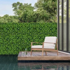 12 Stück Künstliche Hecke Pflanzenwand 50,5 x 50,5 cm UV-geschützt Gemischte Blätter