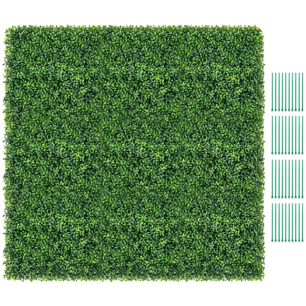 12 Stück Künstliche Hecke Pflanzenwand 50 x 50 cm Paneele mit Buchsbaum-Blättern Grün
