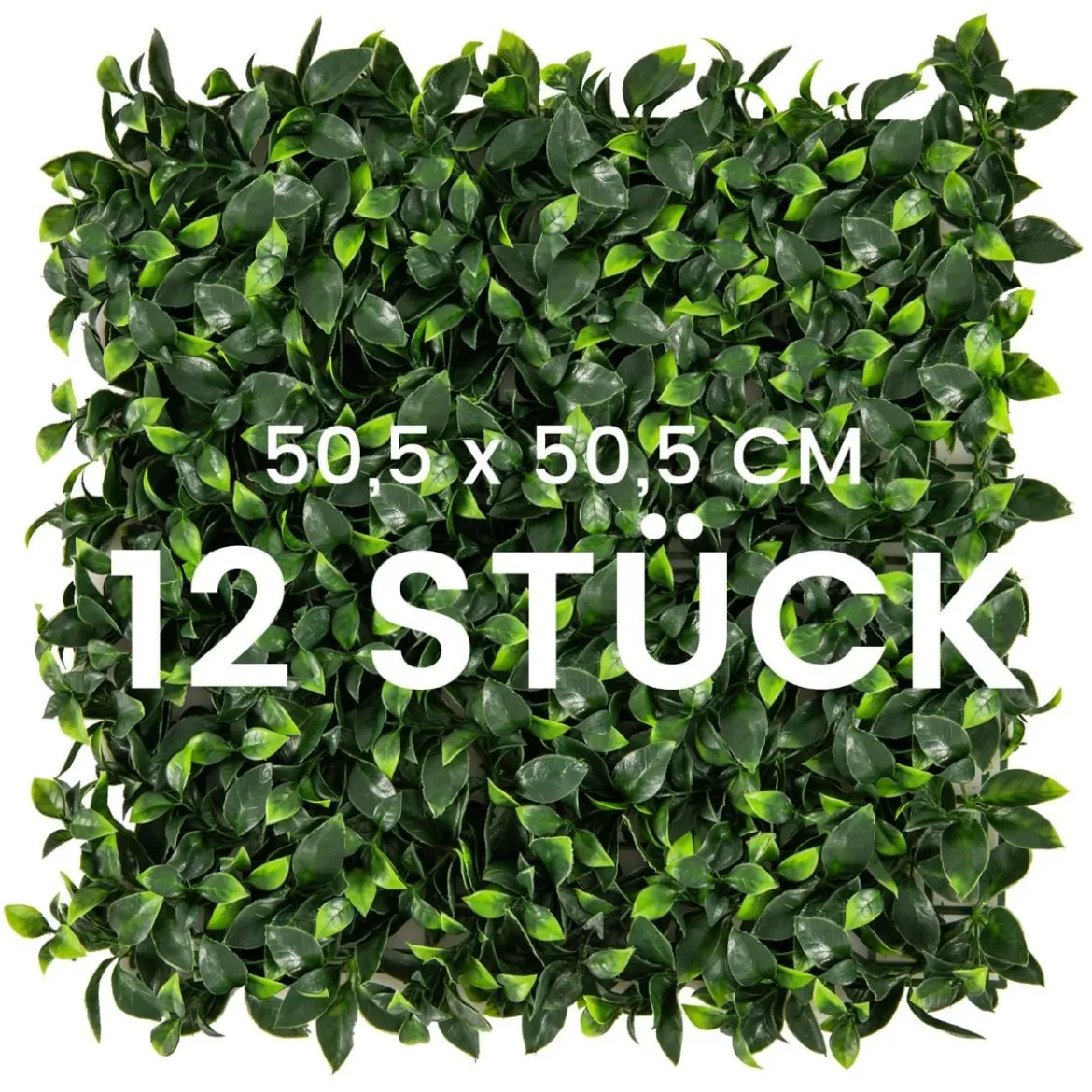12 Stück Künstliche Hecke Pflanzenwand 50,5 x 50,5 cm Simulierter Rasen Kunstpflanze Grün