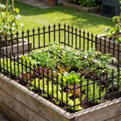 10 Stück Metall Steckzaun Dekorativer Gartenzaun aus Metall Rostfrei 56 x 44 cm Schwarz