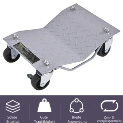 4 Stück Rangierhilfe 680 kg pro Plattform Max. Reifenbreite 30 cm Rad Rangierroller Rangierheber