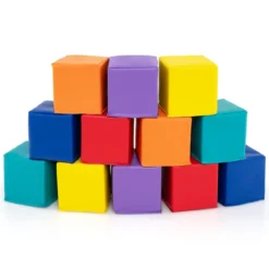 12 Stück Schaumstoff Bausteine Softbausteine Kletterbare Weiche Schaumstoffwürfel Bunt