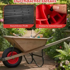 2 Stück 4.80/4.00-8 Schubkarrenreifen und Räder 40 cm Gummiräder mit 2 cm Lagern Schwarz