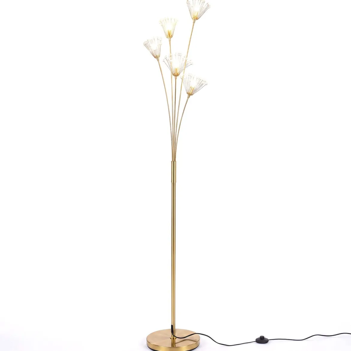 Stehlampe in Löwenzahnform Moderne Standleuchte Dekorative Stehleuchte mit Metallrahmen 28 x 180 cm