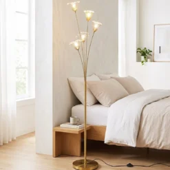 Stehlampe in Löwenzahnform Moderne Standleuchte Dekorative Stehleuchte mit Metallrahmen 28 x 180 cm
