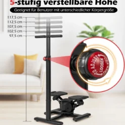 Stepper für Training Twist Stair Stepper Trainingsgerät mit höhenverstellbarem Griff & Rutschfesten Pedalen Schwarz