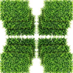 12 Stk. Künstliches Pflanzenwand Hecke Efeublättern Sichtschutz Heckenpflanze Windschutz für Garten 40,5 x 59 cm