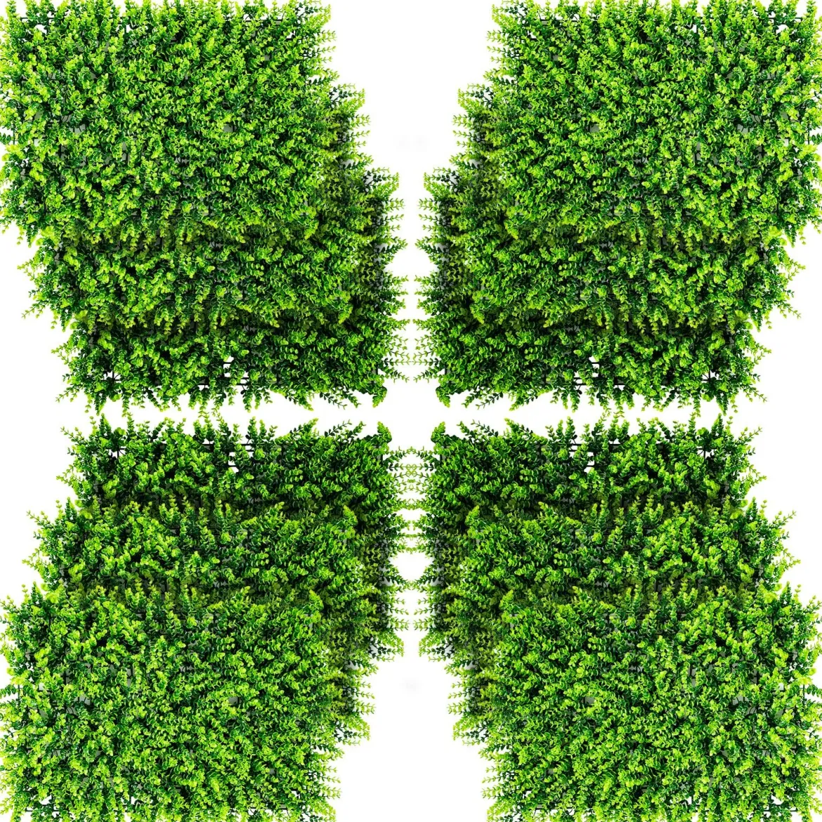 12 Stk. Künstliches Pflanzenwand Hecke Efeublättern Sichtschutz Heckenpflanze Windschutz für Garten 40,5 x 59 cm