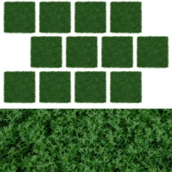 12 Stk. Pflanzenwand 50,5 x 50,5 cm künstliche Mooswand miteinander verbindbar Dunkelgrün