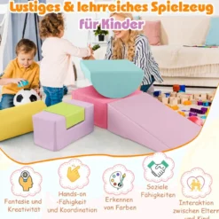 6 STK. Schaumstoffbausteine Riesenbausteine zum Toben und Klettern Softbausteine aus Schaumstoff