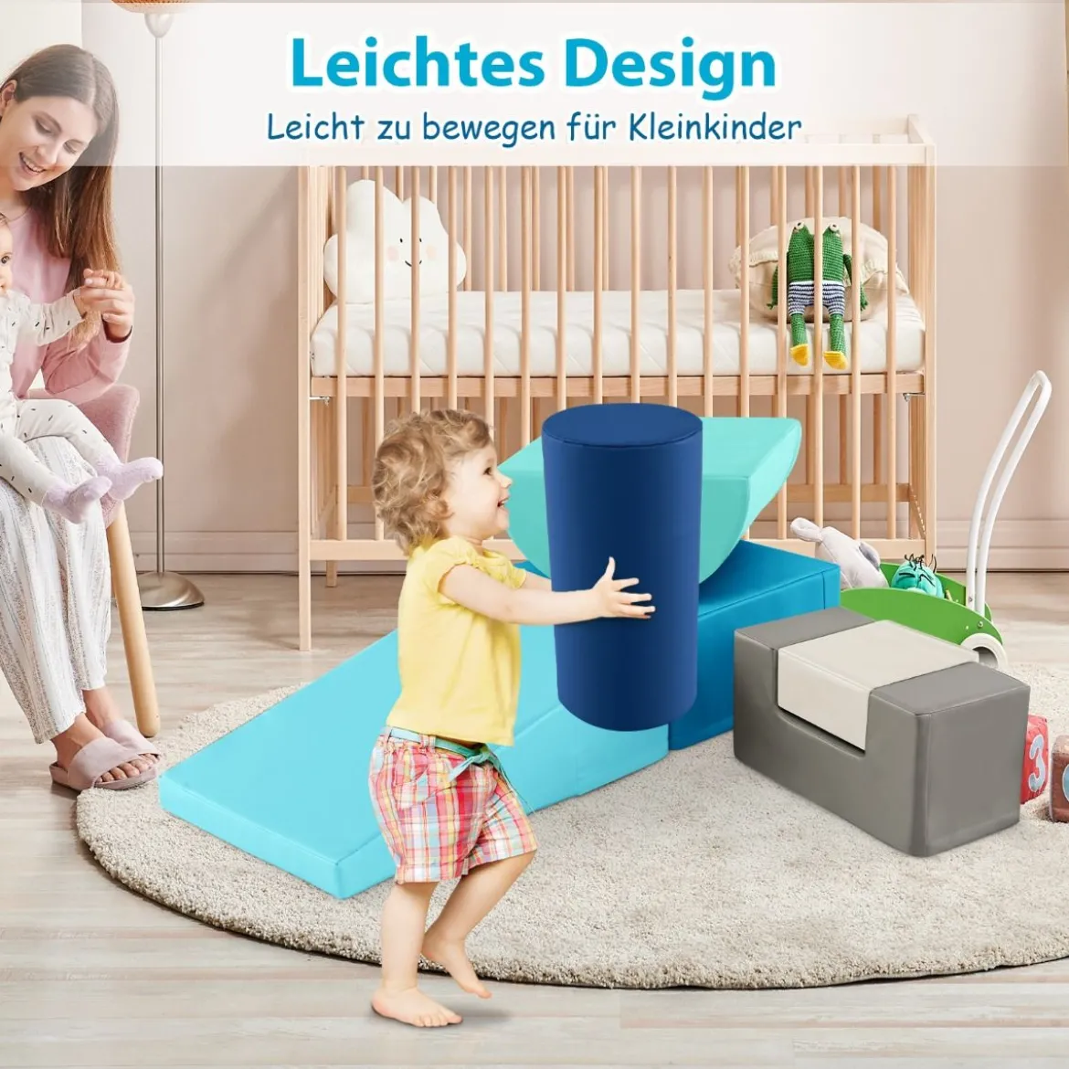 6 STK. Schaumstoffbausteine Riesenbausteine zum Toben und Klettern Softbausteine aus Schaumstoff