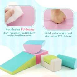 6 STK. Schaumstoffbausteine Riesenbausteine zum Toben und Klettern Softbausteine aus Schaumstoff
