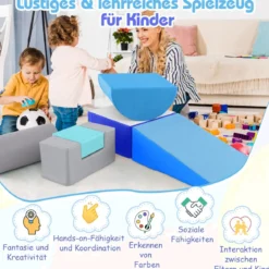 6 STK. Schaumstoffbausteine Riesenbausteine zum Toben und Klettern Softbausteine aus Schaumstoff