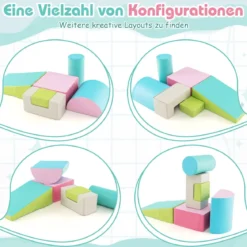 6 STK. Schaumstoffbausteine Riesenbausteine zum Toben und Klettern Softbausteine aus Schaumstoff