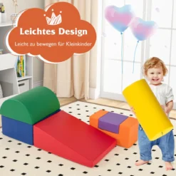 6 STK. Schaumstoffbausteine Riesenbausteine zum Toben und Klettern Softbausteine aus Schaumstoff