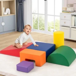 6 STK. Schaumstoffbausteine Riesenbausteine zum Toben und Klettern Softbausteine aus Schaumstoff