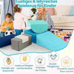 6 STK. Schaumstoffbausteine Riesenbausteine zum Toben und Klettern Softbausteine aus Schaumstoff