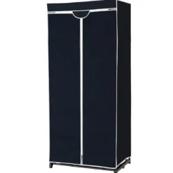 Stoff Kleiderschrank mit Kleiderstange & Ablage Stoffschrank Faltschrank Stoffkleiderschrank