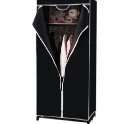 Stoff Kleiderschrank mit Kleiderstange & Ablage Stoffschrank Faltschrank Stoffkleiderschrank