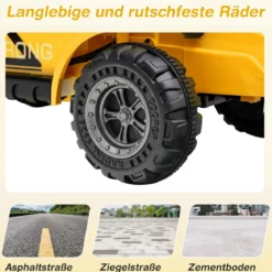 Straßenkehrer Elektrotruck für Kinder mit 2 Rotierenden Bürsten Gelb