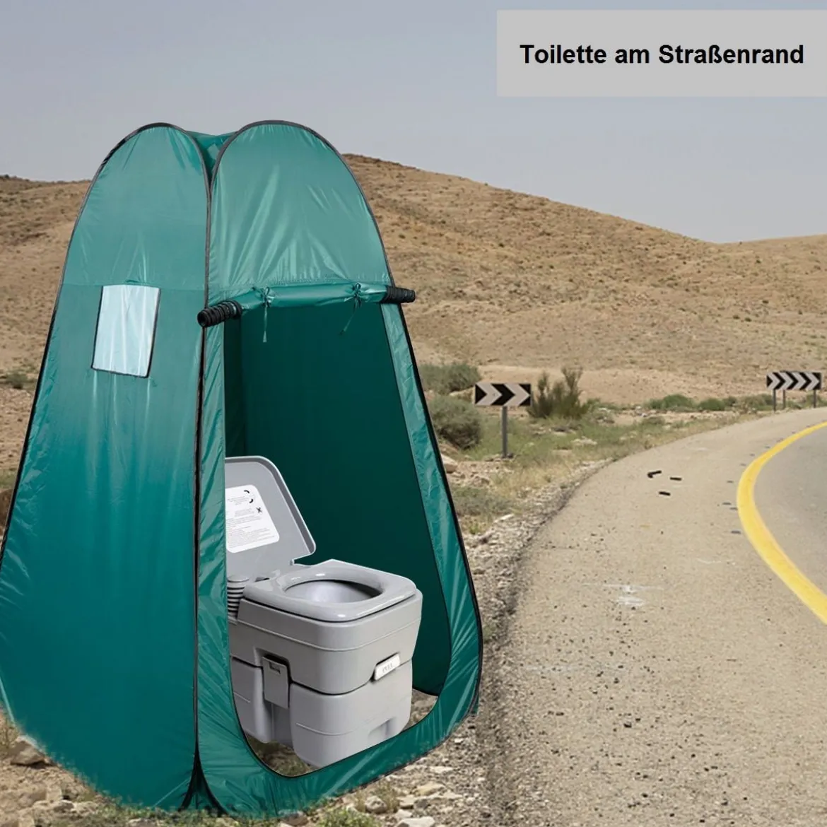 Strand Duschzelt Umkleidezelt 120 x 120 x 190cm Toilettenzelt mit Aufbewahrungstasche Faltbar Grün/Tarnung