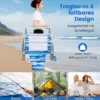 Strandstühle klappbar leicht 2er Set Campingstühle mit verstellbarer Rückenlehne Blau