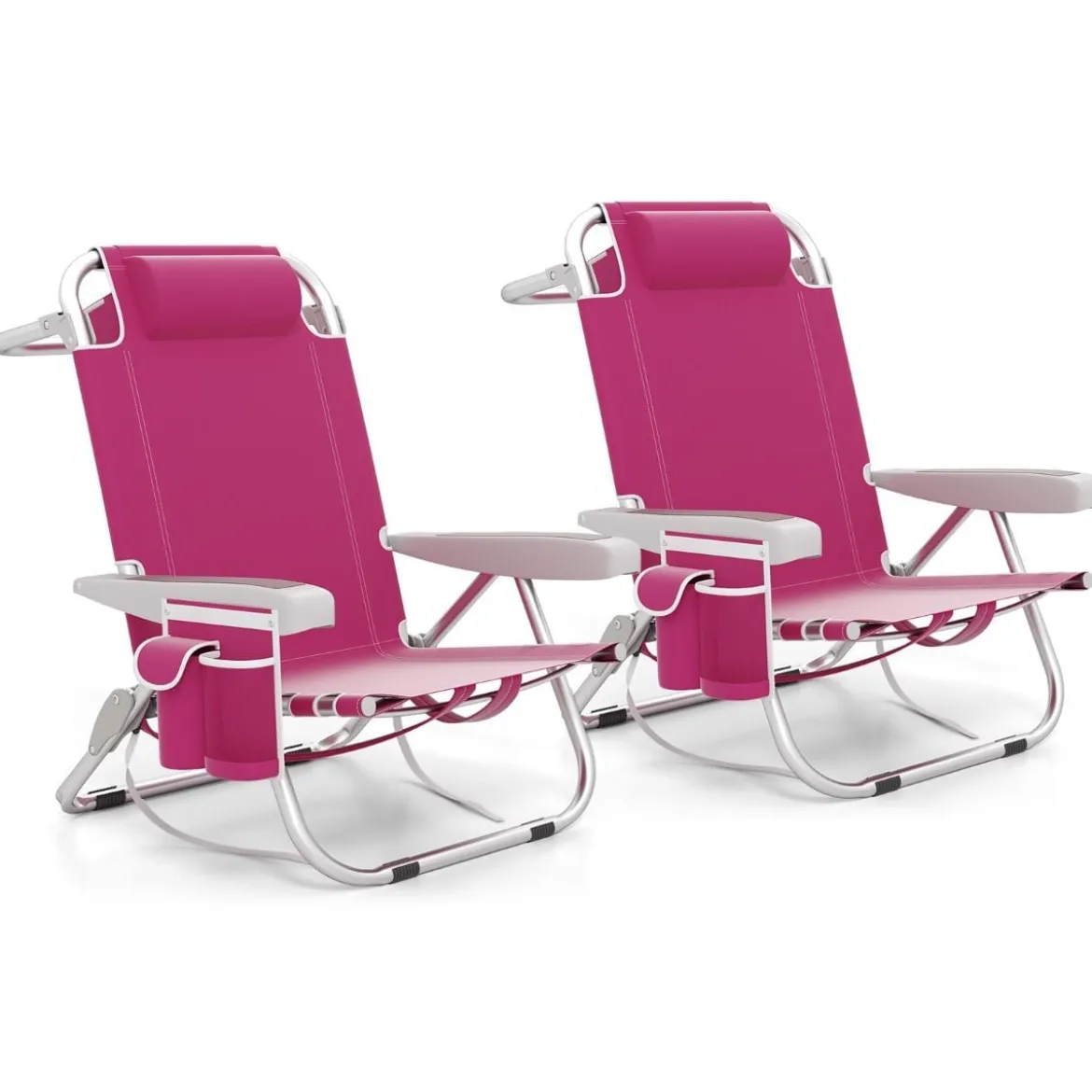 Strandstühle 1/2 x Strandstuhl klappbare Campingstühle mit Verstellbarer Rückenlehne
