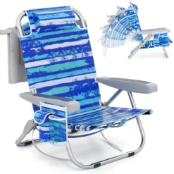 Strandstühle 1/2 x Strandstuhl klappbare Campingstühle mit Verstellbarer Rückenlehne