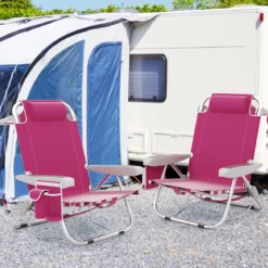 Strandstühle 1/2 x Strandstuhl klappbare Campingstühle mit Verstellbarer Rückenlehne