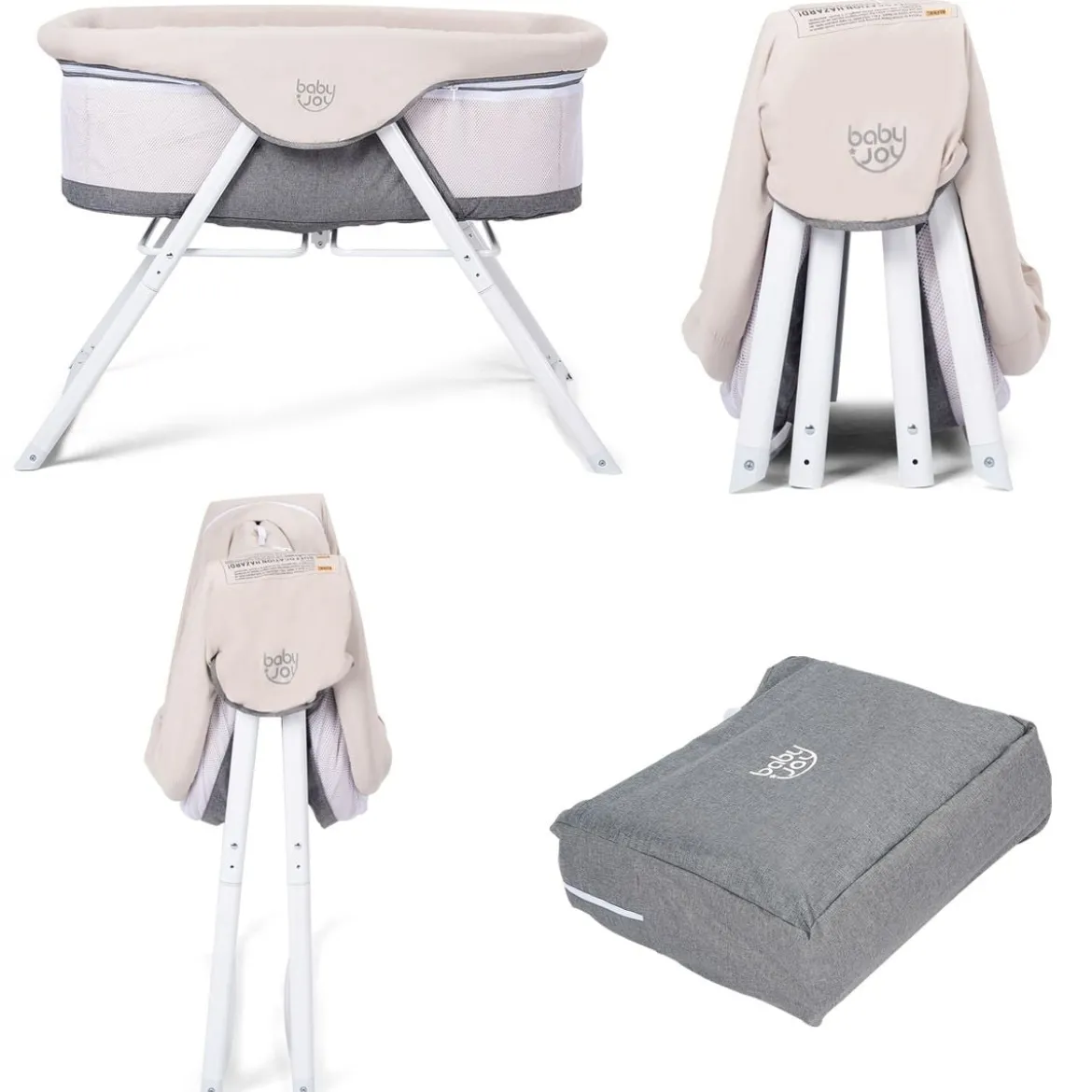 Stubenwagen Beistellbett Baby Babywiege Reisebett mit Transporttasche und Matratze klappbar