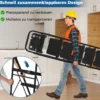 5 Stufen Leiter mit Werkzeugablag Klappbarer Trittleiter bis 150 kg Belastbar Klappleiter Stehleitern