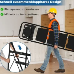 4 Stufen Leiter mit Werkzeugablag & Rutschfesten Pedalen Klappbarer Trittleiter bis 150 kg Belastbar