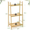3-Stufige Bambusleiter Freistehendes Eck-Pflanzenregal 49 x 31 x 98 cm Natur