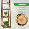 4-stufiger Blumenständer hölzernes Blumenregal Pflanzenständer 45 x 47 x 150 cm Braun
