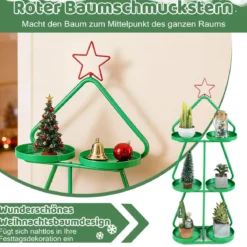 3-stufiger Metall Pflanzenständer in Weihnachtsbaum-Form Blumenständer Blumenregal