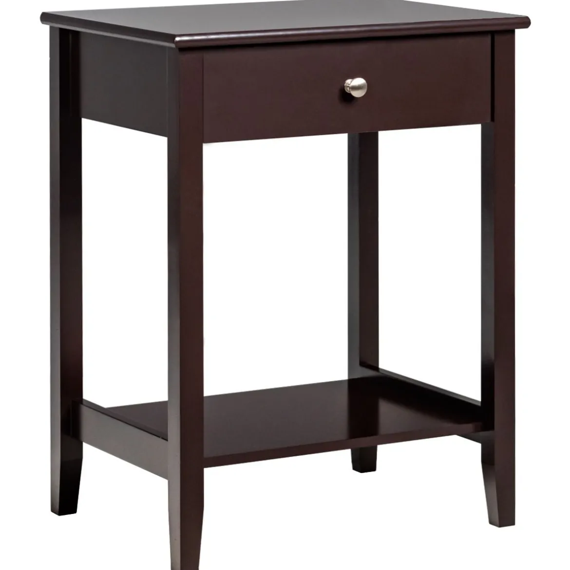 2-stufiger Nachttisch aus Holz Sofatisch Beistelltisch für Wohnzimmer 47,5 x 36 x 62 cm Braun