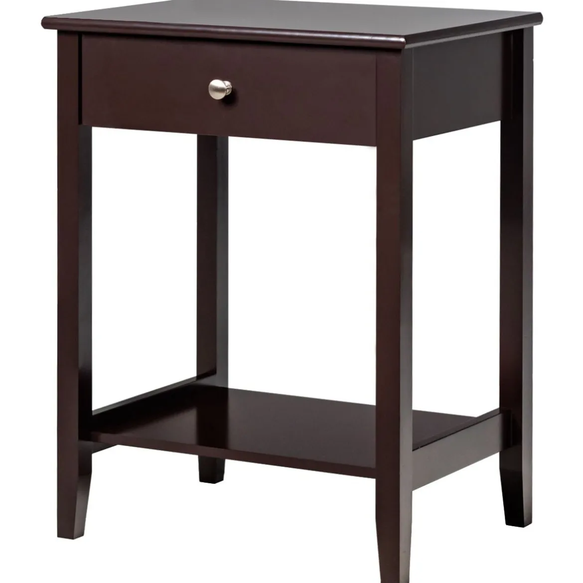 2-stufiger Nachttisch aus Holz Sofatisch Beistelltisch für Wohnzimmer 47,5 x 36 x 62 cm Braun